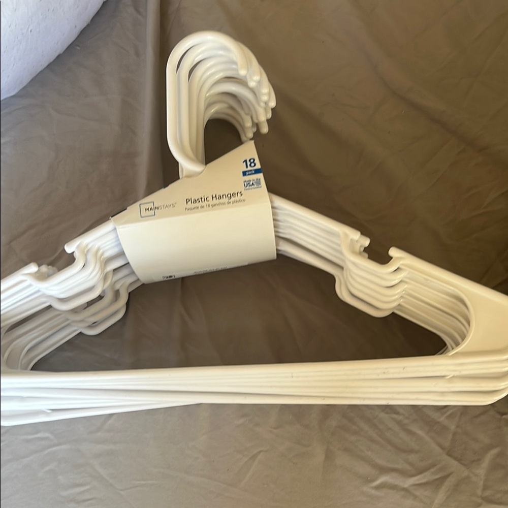 White Plastic Hangers Set